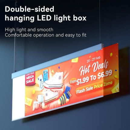 Double-Sided Hanging Lightbox, W35.76