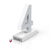 LED Illuminated Magnetic White Number, (4), 3D, 6500k, H4.7