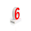 LED Light Up Rechargeable Red Number, (6), 3D, 6500k, H6.70