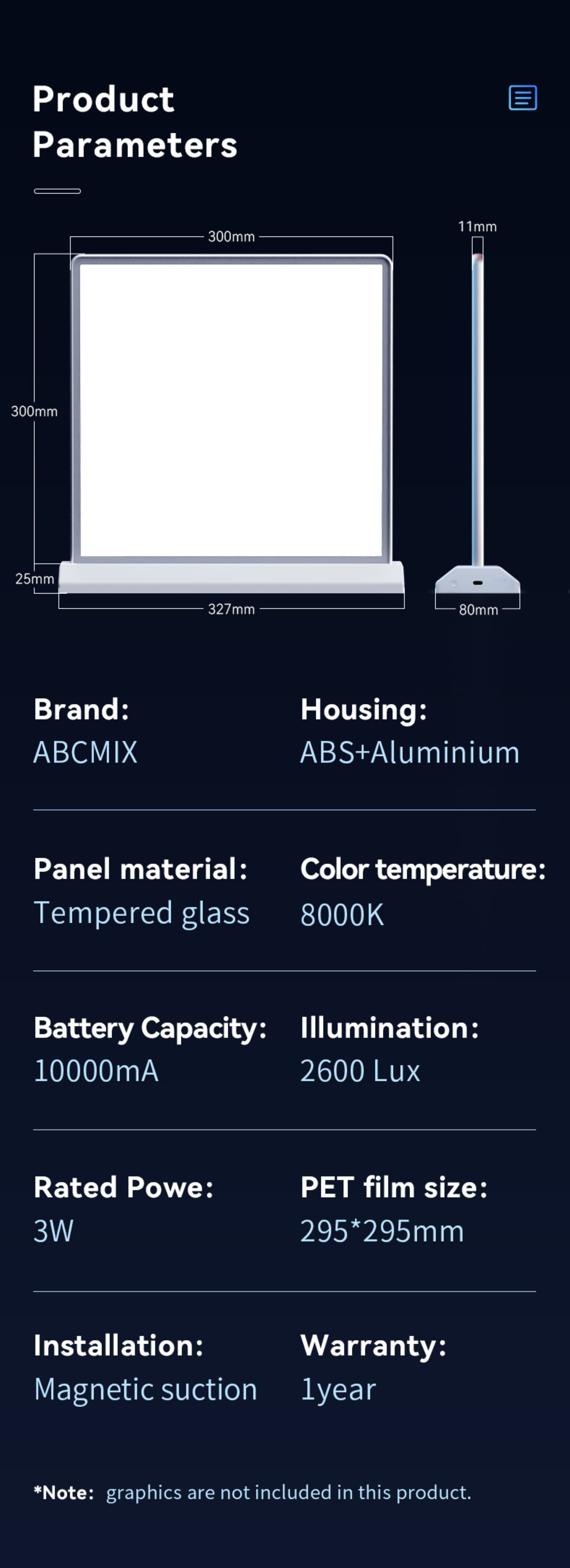 LED Plus Lightbox, Bidirectional, Size+, W12.84