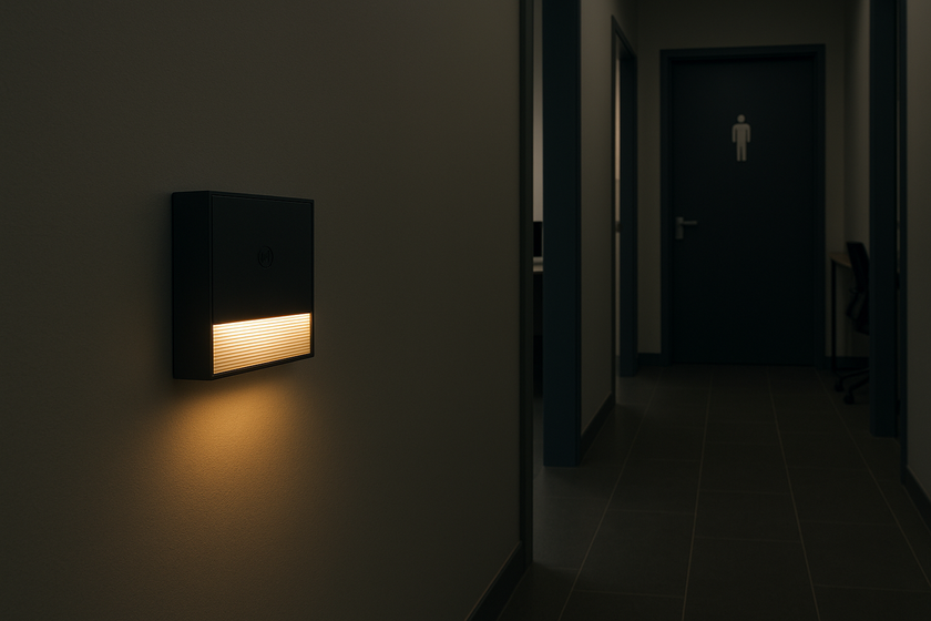 Prime Shine Square Step Light 2-Pack – Rechargeable Motion Sensor LED Night Lights (Black & White, 3000K Warm Light)