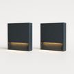 Prime Shine Square Step Light 2-Pack – Rechargeable Motion Sensor LED Night Lights (Black & White, 3000K Warm Light)