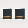 Prime Shine Square Step Light 2-Pack – Rechargeable Motion Sensor LED Night Lights (Black & White, 3000K Warm Light)