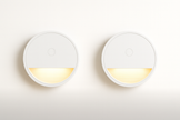 Prime Shine Round Step Light 2-Pack – Rechargeable Motion Sensor LED Night Lights (Black & White, 3000K Warm Light)