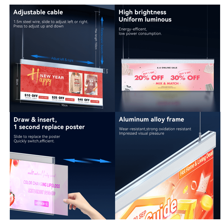 Double - Sided Hanging Lightbox, W35.76