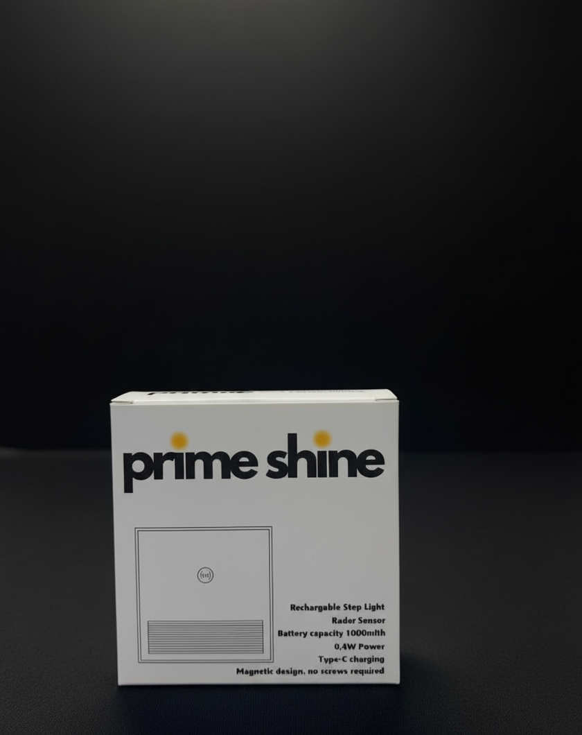 Prime Shine Square Step Light 2-Pack – Rechargeable Motion Sensor LED Night Lights (Black & White, 3000K Warm Light)