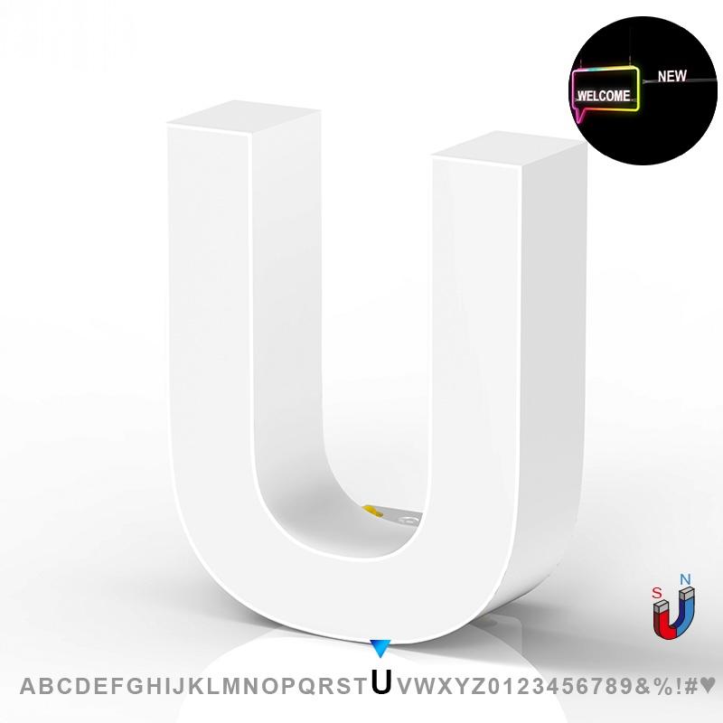 LED Advertising Frame Series Capital Letter, (U), 6500k, H3.0