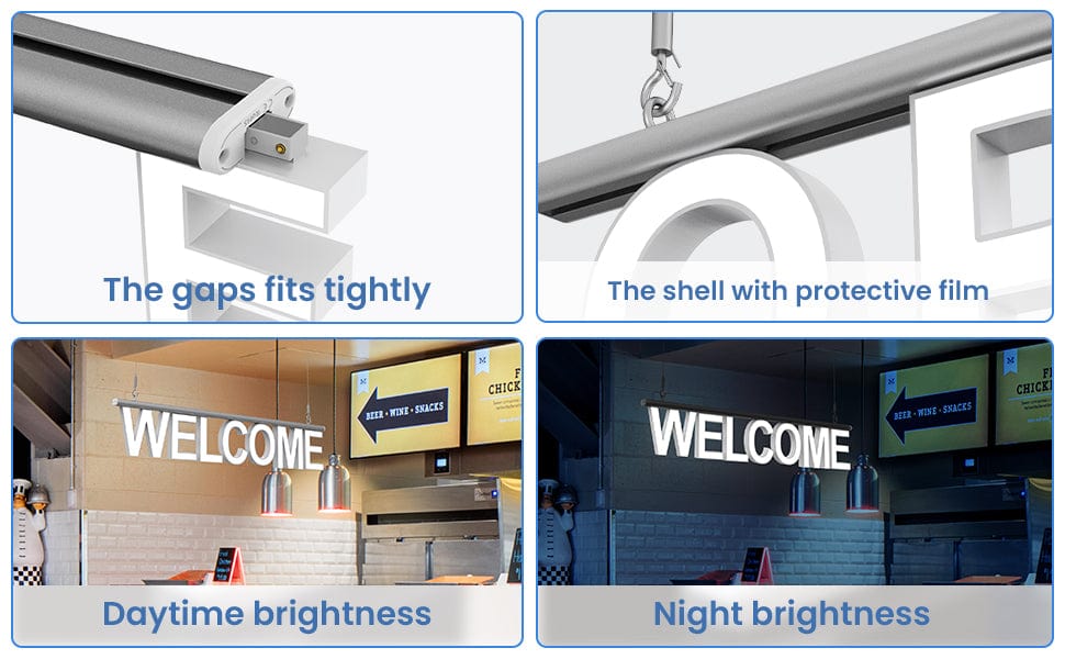 LED Top Track Profile, W35.44'', W47.25'', W59.06'', W78.74'', PrimeShine - Prime Shine