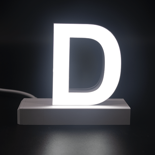 Magnetic LED Capital Letter, (D), Letter lights, Light Letter Box, Light Up Letters, 3D, H3.7