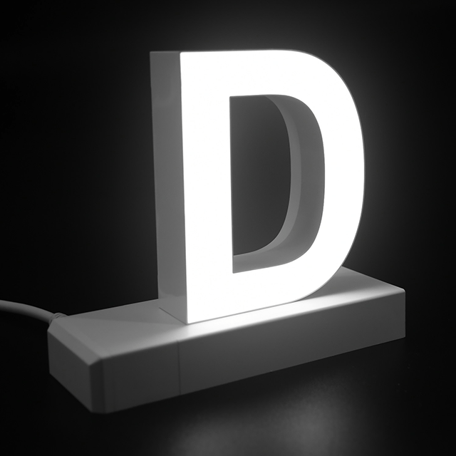Magnetic LED Capital Letter, (D), Letter lights, Light Letter Box, Light Up Letters, 3D, H3.7