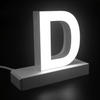 Magnetic LED Capital Letter, (D), Letter lights, Light Letter Box, Light Up Letters, 3D, H3.7
