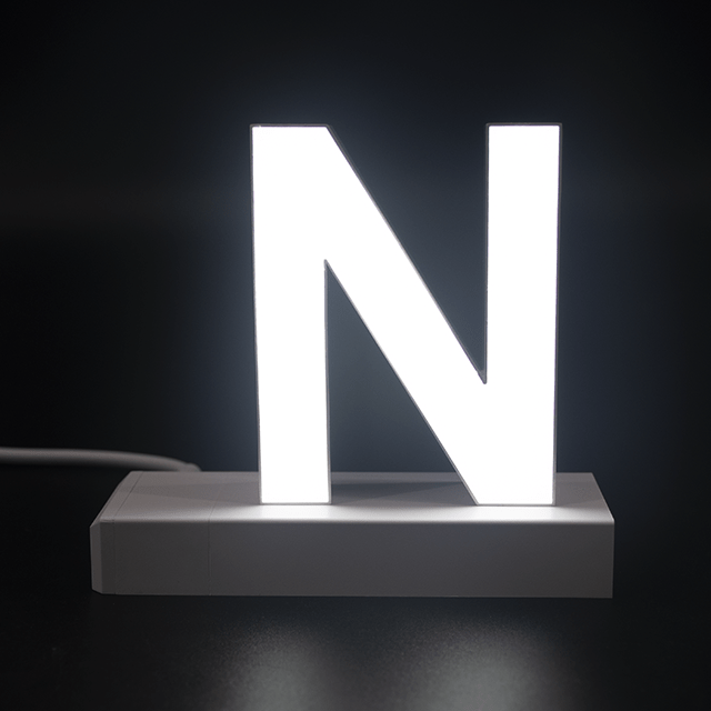 Magnetic LED Capital Letter, (N), Letter lights, Light Letter Box, Light Up Letters, 3D, H3.7