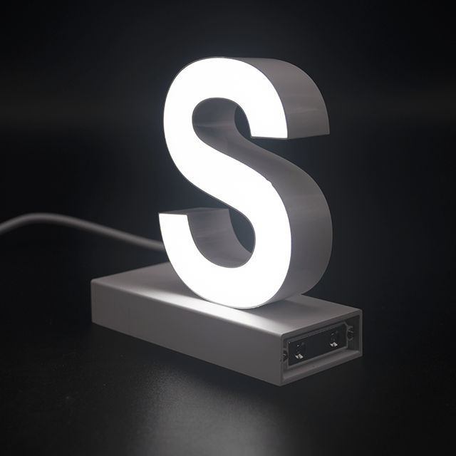 Magnetic LED Capital Letter, (S), Letter lights, Light Letter Box, Light Up Letters, 3D, H3.7