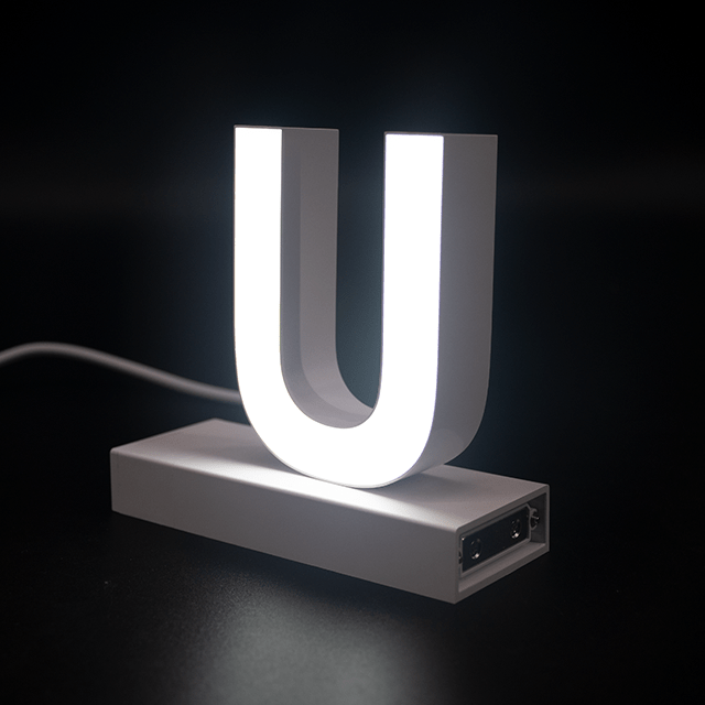 Magnetic LED Capital Letter, (U), Letter lights, Light Letter Box, Light Up Letters, 3D, H3.7
