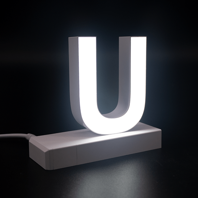 Magnetic LED Capital Letter, (U), Letter lights, Light Letter Box, Light Up Letters, 3D, H3.7