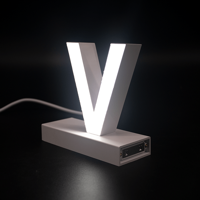 Magnetic LED Capital Letter, (V), Letter lights, Light Letter Box, Light Up Letters, 3D, H3.7