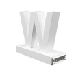 Magnetic LED Capital Letter, (W), Letter lights, Light Letter Box, Light Up Letters, 3D, H3.7
