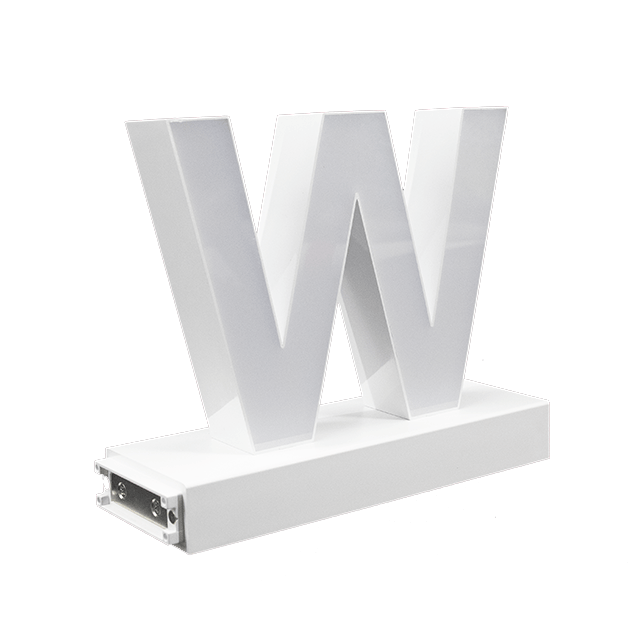 Magnetic LED Capital Letter, (W), Letter lights, Light Letter Box, Light Up Letters, 3D, H3.7