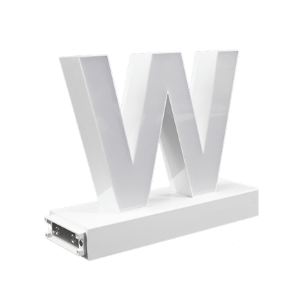 Magnetic LED Capital Letter, (W), Letter lights, Light Letter Box, Light Up Letters, 3D, H3.7
