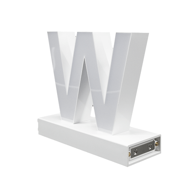 Magnetic LED Capital Letter, (W), Letter lights, Light Letter Box, Light Up Letters, 3D, H3.7
