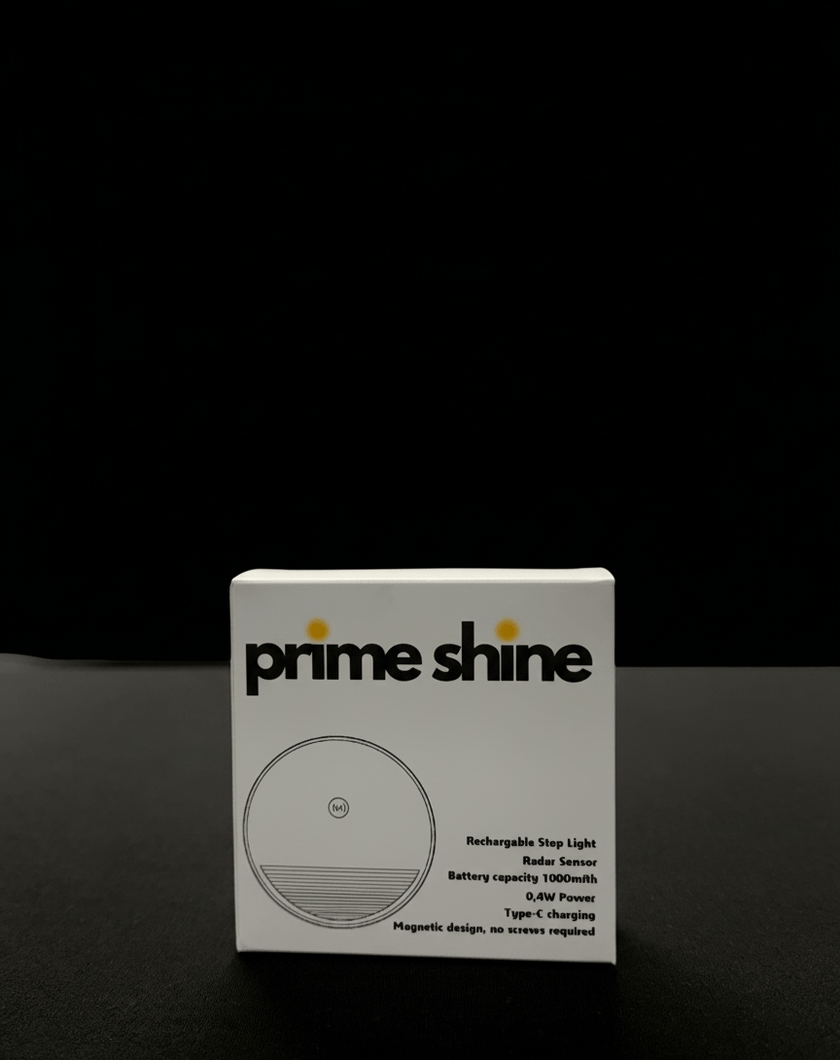 Prime Shine Round Step Light – White | Rechargeable Motion Sensor LED Night Light - Prime Shine