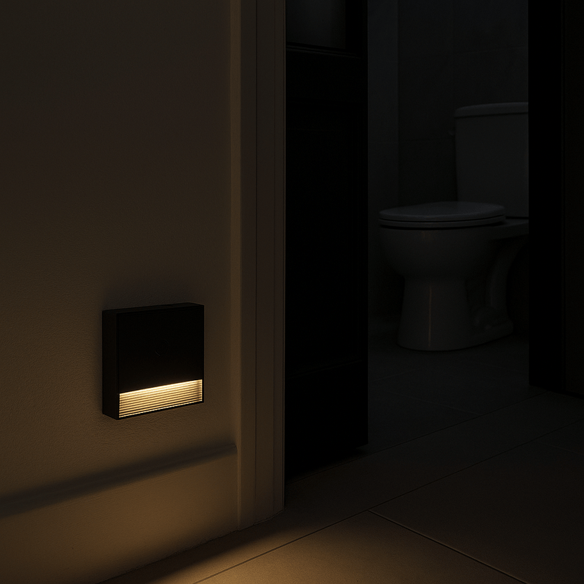 Prime Shine Square Step Light – Black | Rechargeable Motion Sensor LED Night Light - Prime Shine