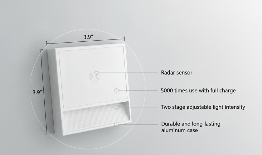 Prime Shine Square Step Light – Black | Rechargeable Motion Sensor LED Night Light - Prime Shine