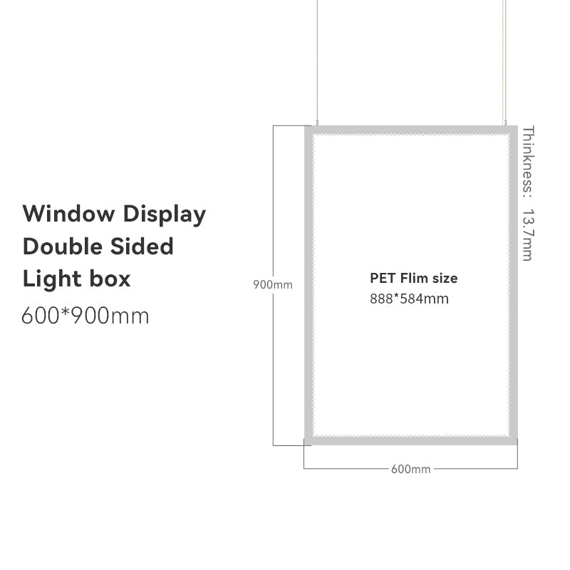Window Display Double - Sided Led Lightbox, A0, 8000k, IP20, W23.62