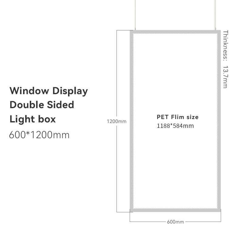 Window Display Double - Sided Led Lightbox, A0, 8000k, IP20, W23.62